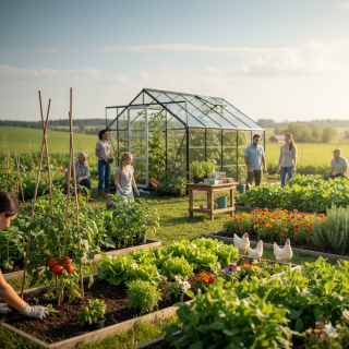 Healthy plant growing in a greenhouse